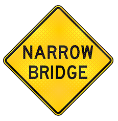 Figure 41.  Signs can be used to warn drivers in advance of a narrow bridge.