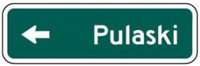 Guide sign: Destination sign