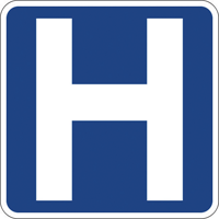 Guide sign: Hospital sign
