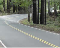 A Mendocino County centerline road that was part of the traffic safety review project