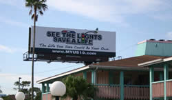 One of the See the Lights! Save a Life! billboards