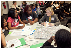 Becky Crowe working with Students at the Transportation YOU! event in April.