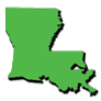 solid green map of Louisiana