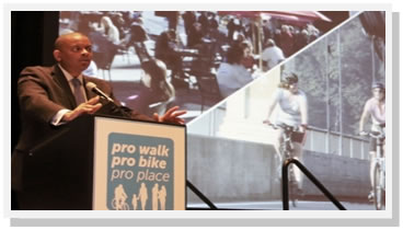 Secetary of Transportation Anthony Fox at Pro Walk Pro Bike Pro Place Podium