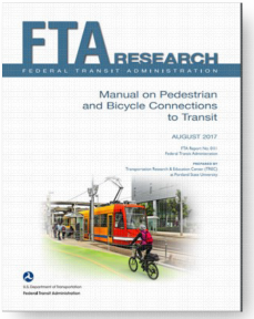 Screenshot: Cover of FTA Research - Manual on Pedestrian and Bicycle Connections to Transit