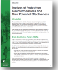 Screenshot: Toolbox for Pedestrian Countermeasures and their Potential Effectiveness