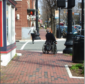 Figure 1. Sidewalks and pedestrian areas should be accessible to all users.