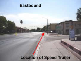 Figure 32: Installation location of Speed-trailer on Twain Avenue - Eastbound