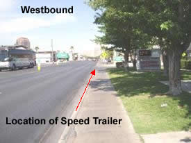 Figure 32: Installation location of Speed-trailer on Twain Avenue - Westbound