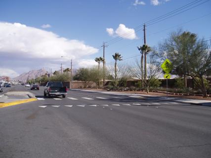 Figure 38: Advanced   Yield Markings installed at Lake Mead Boulevard: Belmont Street to McCarran   Street