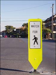 Watch for to pedestrians sign