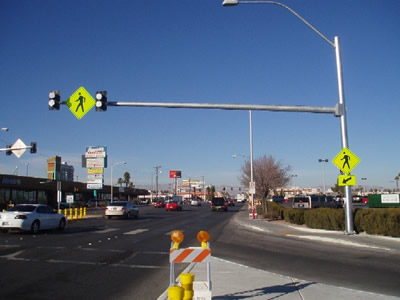 Intersection with Pedestrian Activated Flashers
