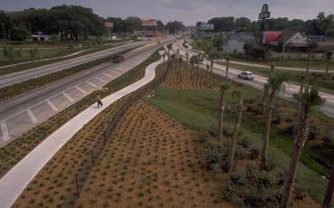 Multi-use trails have been built as part of major highway improvement projects in Florida.