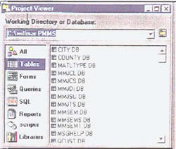 Screenshot of the Project Viewer hightlighted