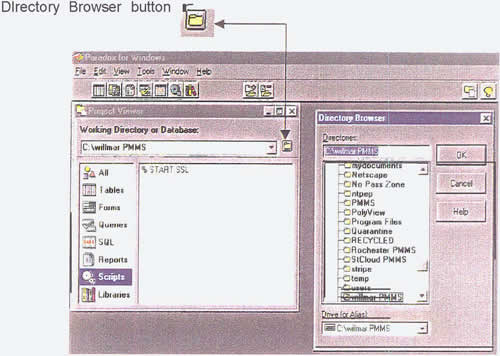 Screenshot of the Dlrectory Browser button