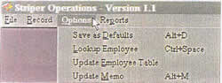 Screenshot of Options menu
