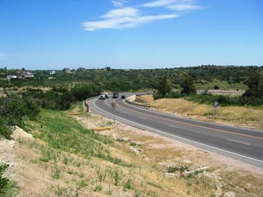 Figure 5. Photograph of an upgrade climbing lane added as part of a resurfacing project on a Colorado highway.