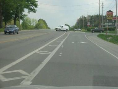 Figure 6. Photograph of added turn lane on Iowa roadway.
