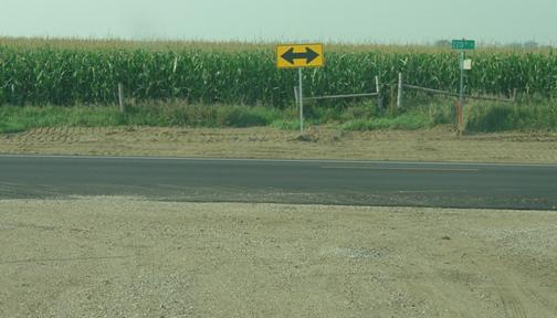 Figure 27. Photograph of safety dike on Iowa road.
