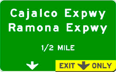 Figure 32: Mock up of exit sign along I-215