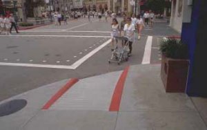 Curb cuts are a critical design consideration for persons in wheelchairs.