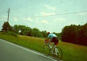 Photo of a bicyclist on a road