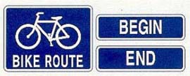 Bike lane signs should be replaced with bike lane stencils, with optional NO PARKING signs where needed. Road Signs: Bike Route Begin/End