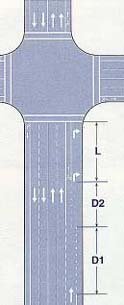 Bike lane left of right-turn lane developed by dropping a travel lane.