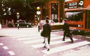 Figure 23-1. Zebra crossing with belisha beacons in London.
