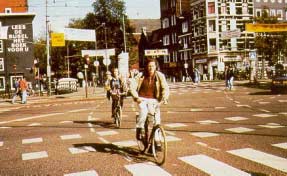 Figure 23-10. Bike lanes are sometimes marked through intersections.