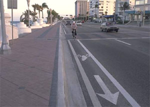 Bike lane photo with arrow