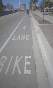 Photo of a bike lane