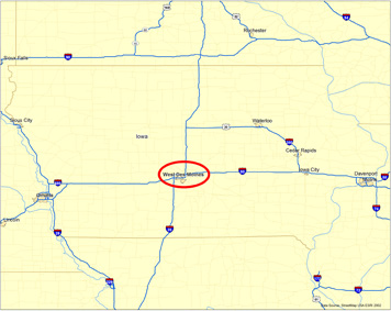 Figure 70.  The project runs through Des Moines, Iowa.