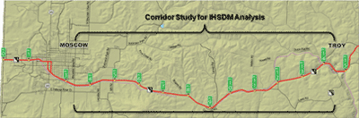 Figure 1: Map - Idaho 8 Corridor study area map.