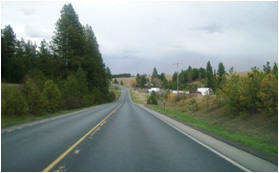 Photo: Idaho 8 Corridor two-lane rural highway.