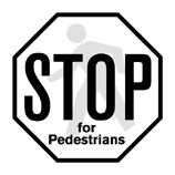 Stop for Pedestrians (B/W)