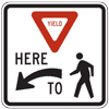 Graphic.  Signs directing drivers to yield/stop at yield (stop) lines used in advance of a marked crosswalk.