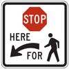 Graphic.  Signs directing drivers to yield/stop at yield (stop) lines used in advance of a marked crosswalk.