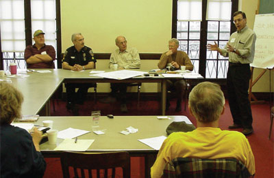 Figure 8. Photo. A photo of a safety circuit rider speaking to a group in West Virginia.