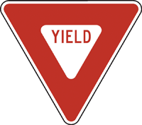 Regulatory sign: YIELD sign