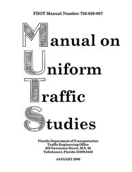 Cover of Florida Manual on Uniform Traffic Studies.