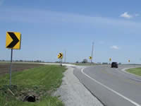 Picture of covering road with directional arrow signs