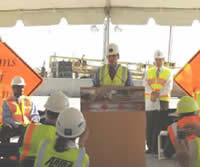 Rick Capka, FHWA Administrator, speaking at the work zone media event.