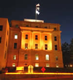 MoDOT Headquarters Jefferson City made over in orange.