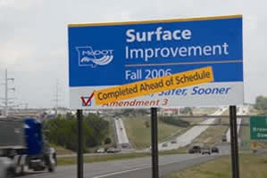 MoDOT's Surface Improvement awareness billboard