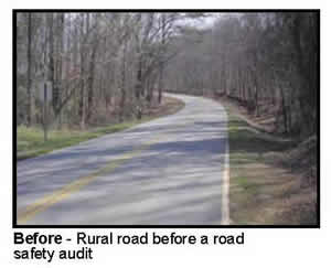 Before - Rural road before a road safety audit