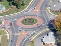 aerial view of a roundabout