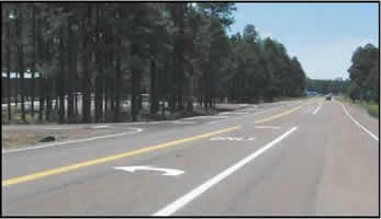 Image of left lane turn