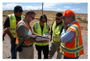 Photo of a group of engineers performing a road safety audit.