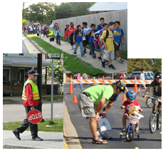 Collage of photos courtesy of the USDOT-sponsored Safe Routes to School Program
